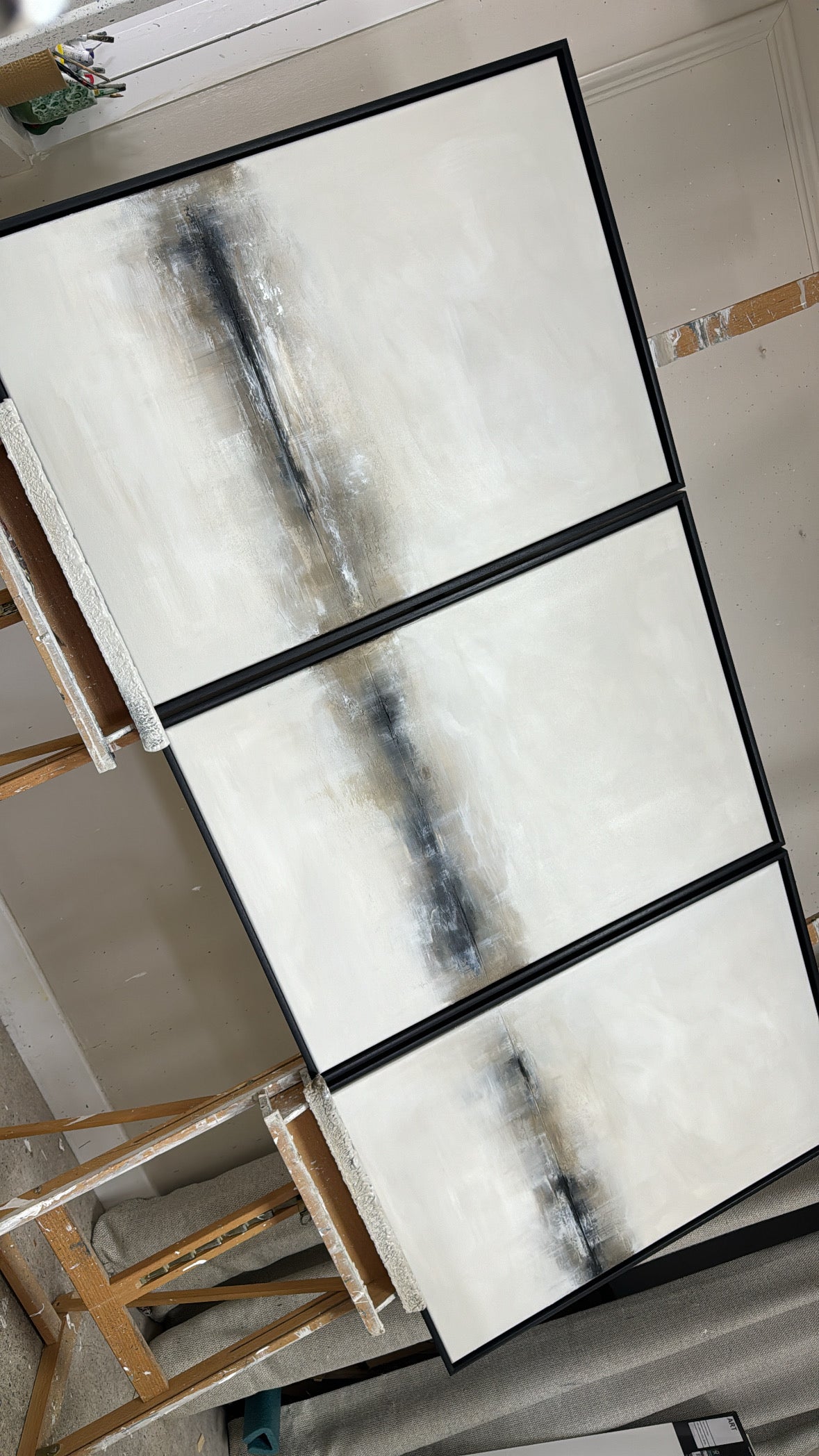 "Charcoal - The Triptych"  Original Artwork On Canvas 60x84cm per piece