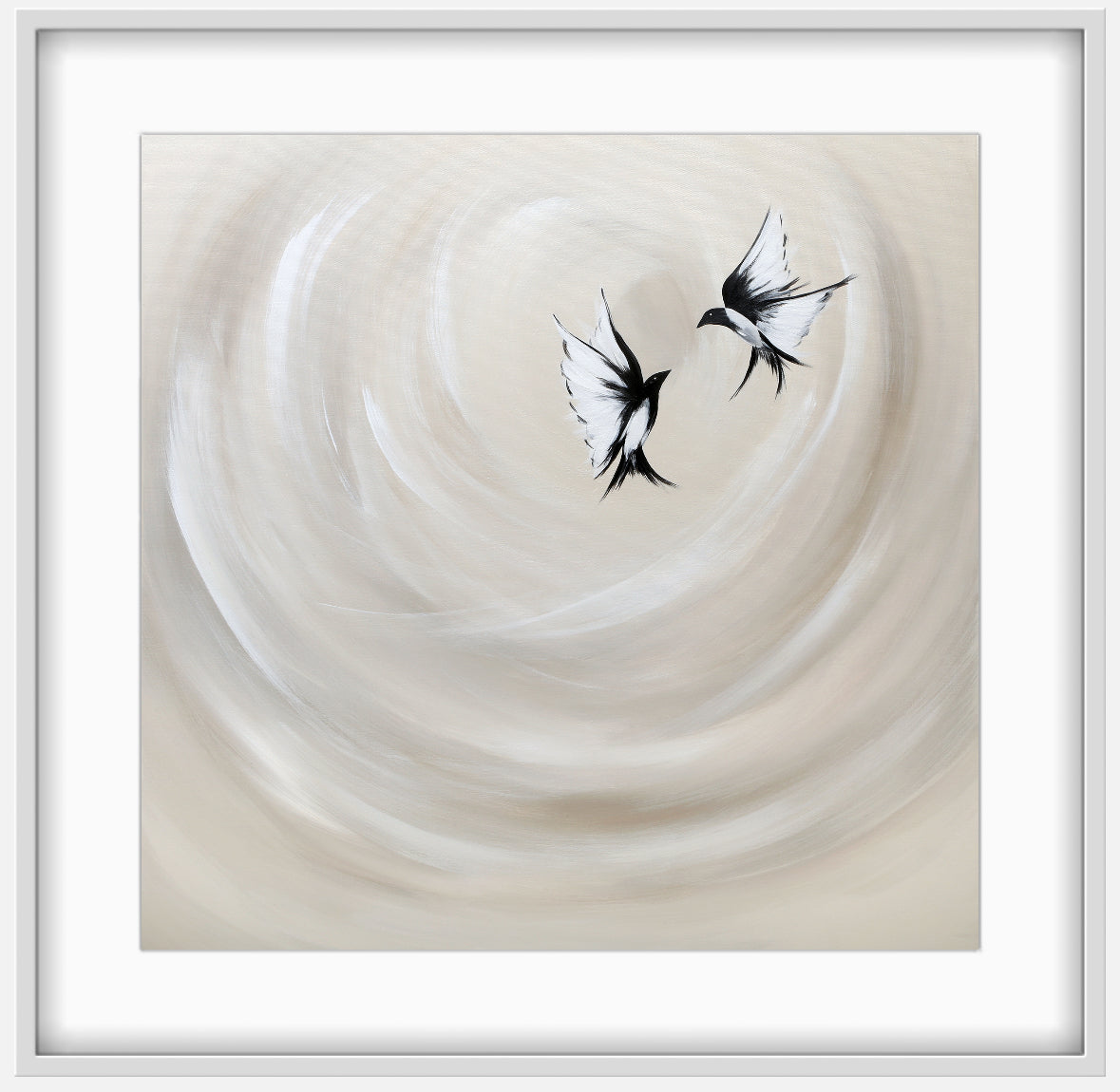 Collection : The Birds | Piece Name : Magpie Moon | Surface : Fine Art Print