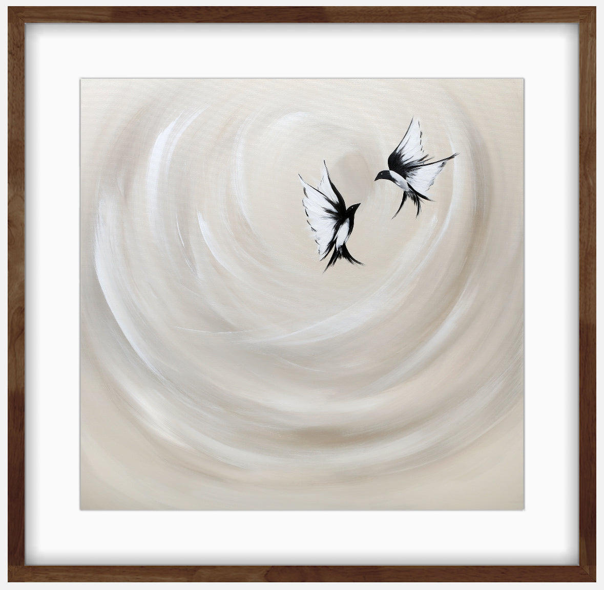 Collection : The Birds | Piece Name : Magpie Moon | Surface : Fine Art Print