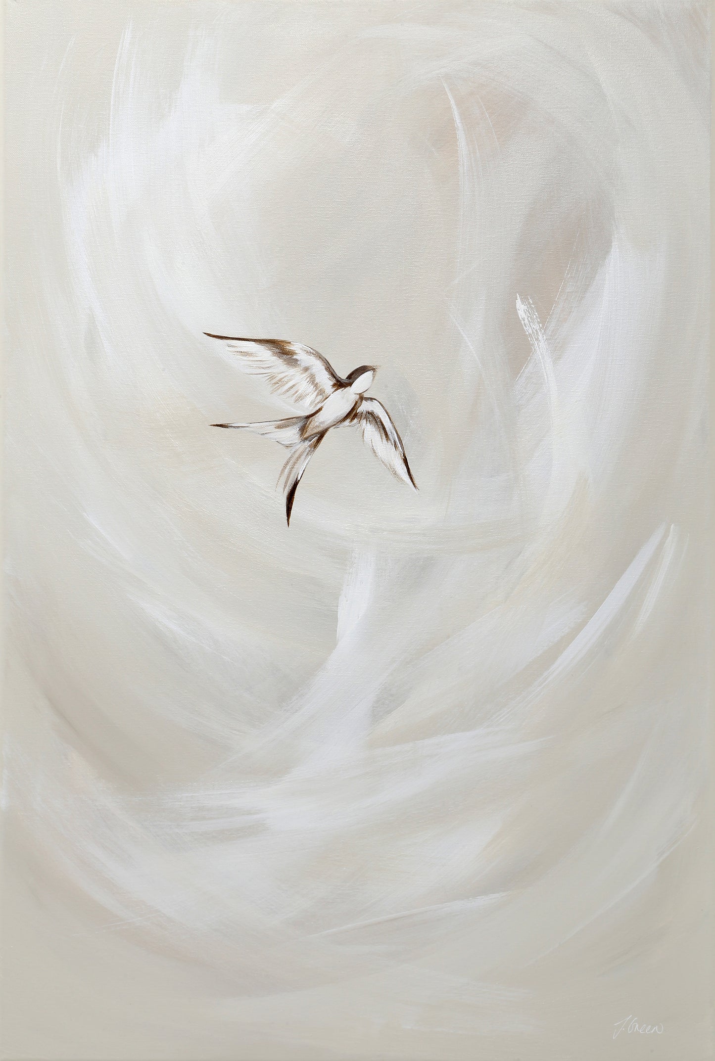 Collection : The Birds | Piece Name : Tranquil Trio Neutral lI| Surface : Fine Art Print