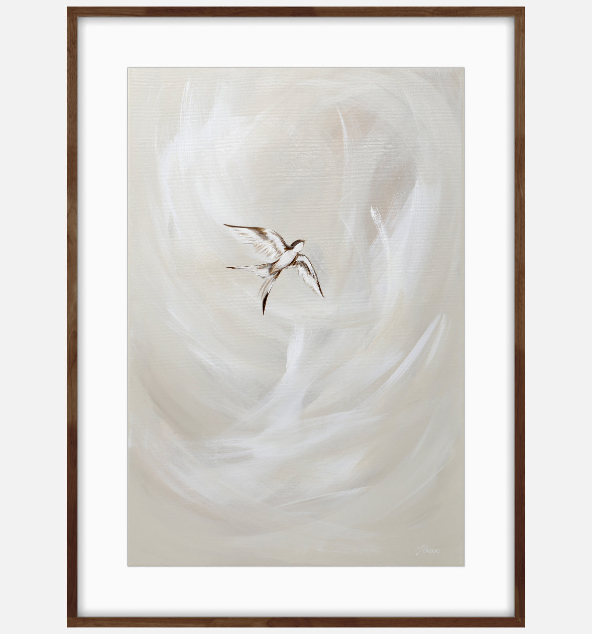 Collection : The Birds | Piece Name : Tranquil Trio Neutral lI| Surface : Fine Art Print