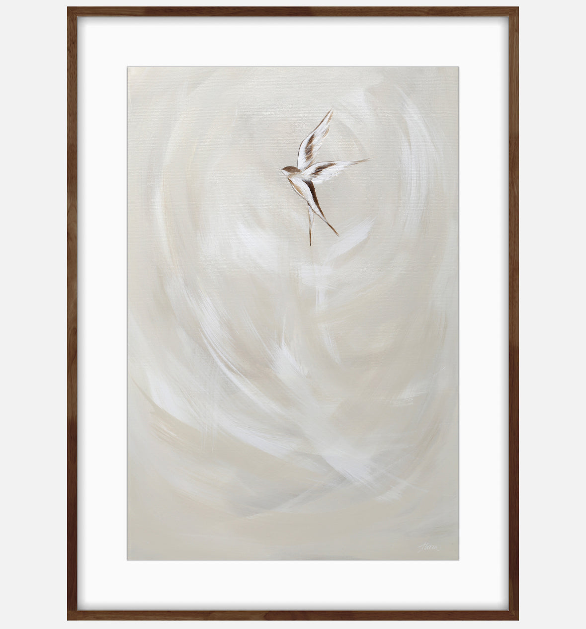 Collection : The Birds | Piece Name : Tranquil Trio Neutral llI| Surface : Fine Art Print