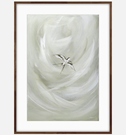 Collection : The Birds | Piece Name : Tranquil Trio Sage lI| Surface : Fine Art Print