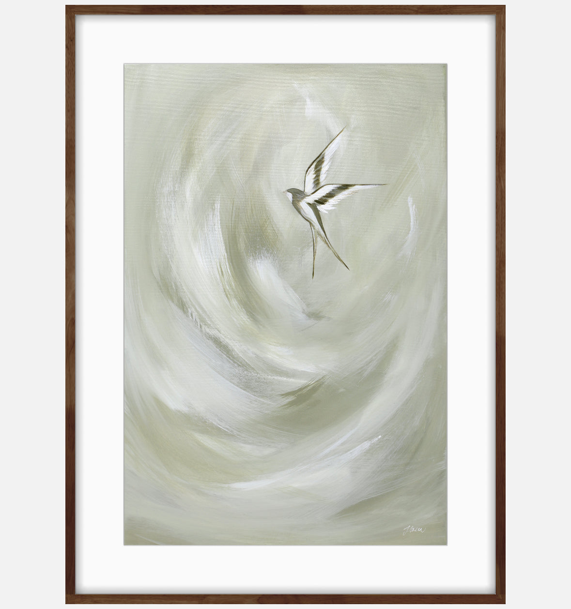 Collection : The Birds | Piece Name : Tranquil Trio Sage llI| Surface : Fine Art Print