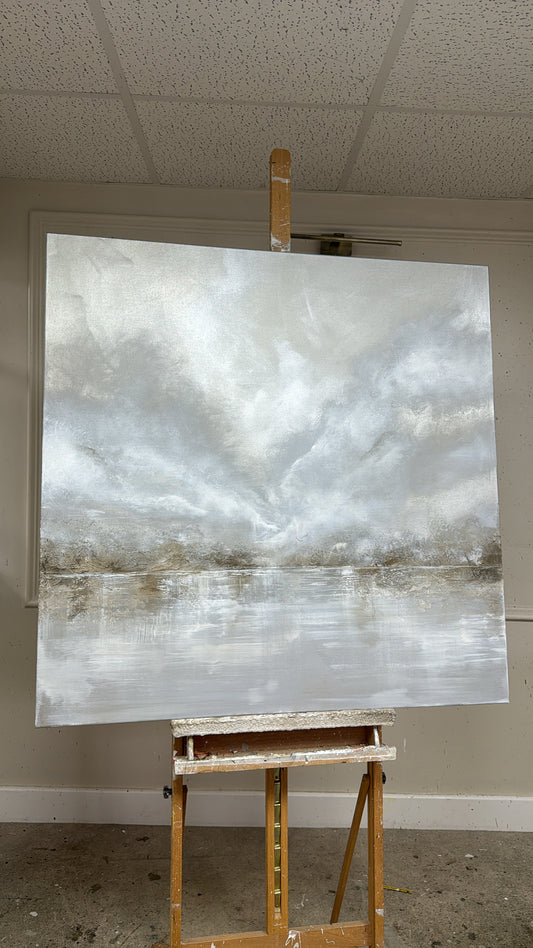 “The Silver Lining” Original Artwork On Canvas 100x100cm