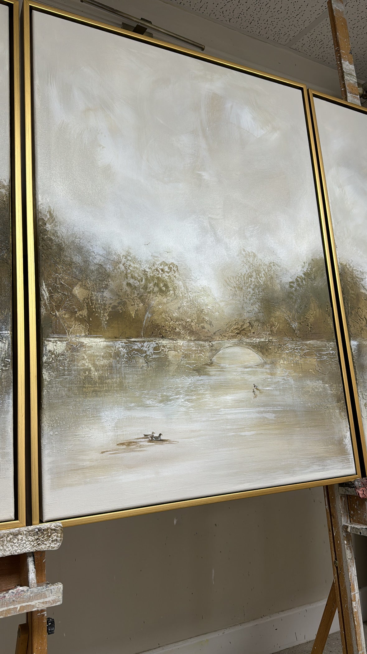 "Under the old bridge (The Trio)” Original Artwork On Canvas 3 no 60x84cm